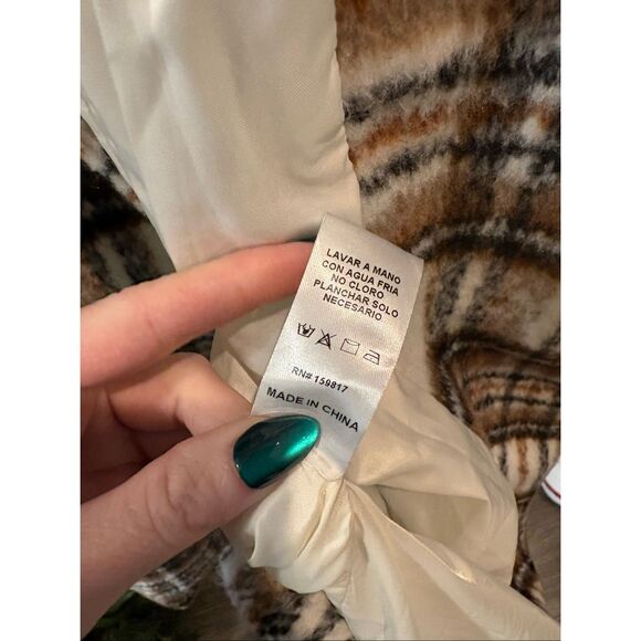 Arula Brown & Cream Plaid Long Shacket Size X (XL) - Picture 5 of 5